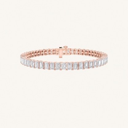 15CT Emerald Cut Lab Grown Diamond Tennis Bracelet
