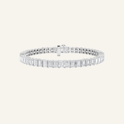 15CT Emerald Cut Lab Grown Diamond Tennis Bracelet