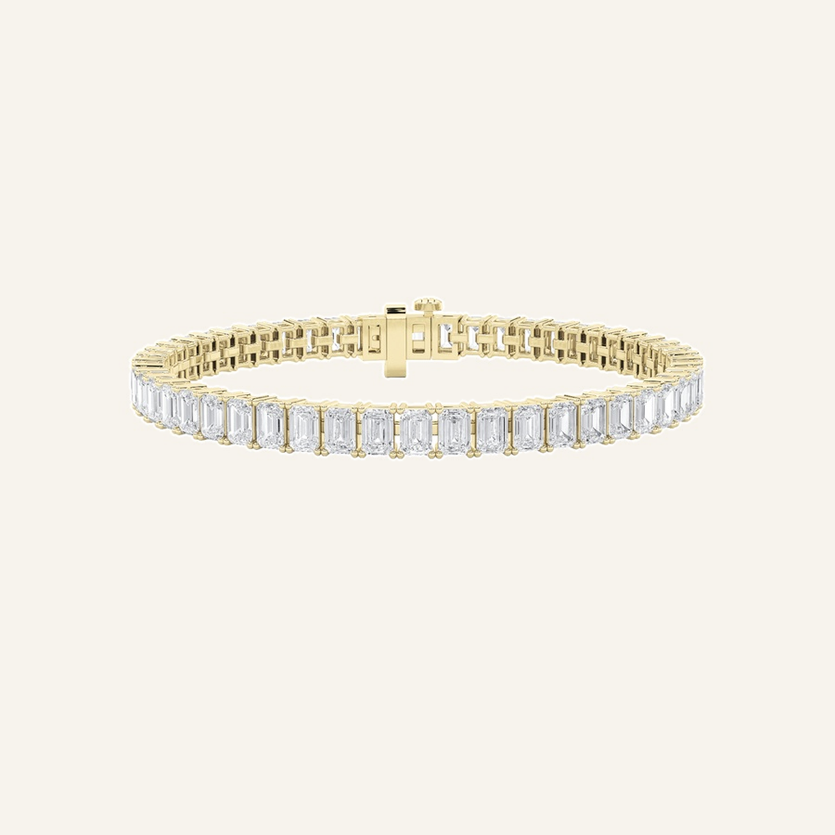 15CT Emerald Cut Lab Grown Diamond Tennis Bracelet