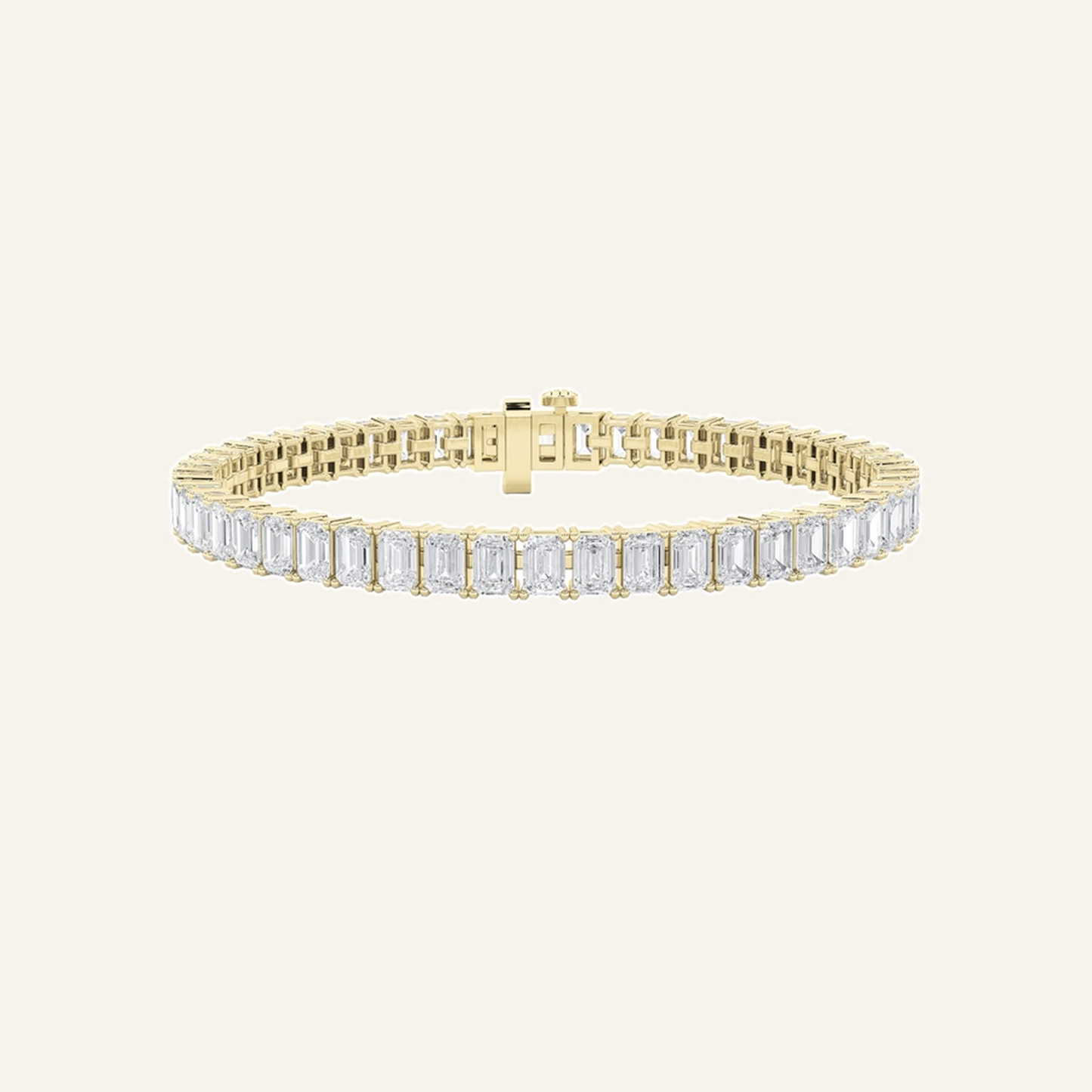 15CT Emerald Cut Lab Grown Diamond Tennis Bracelet