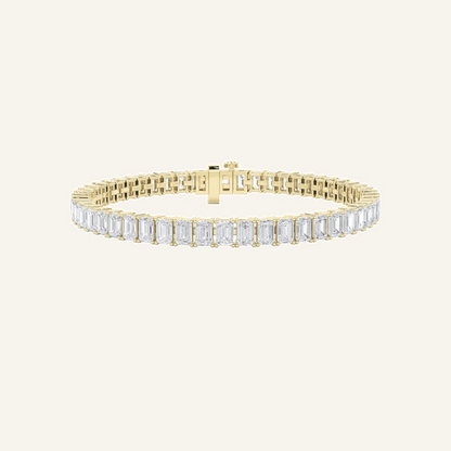 15CT Emerald Cut Lab Grown Diamond Tennis Bracelet