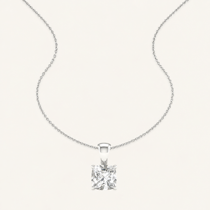 1.00CT Princess Cut Certified Lab Grown Diamond Pendant