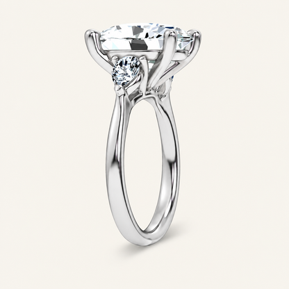 6.61CT Oval Cut Lab Grown Diamond Three Stone Ring