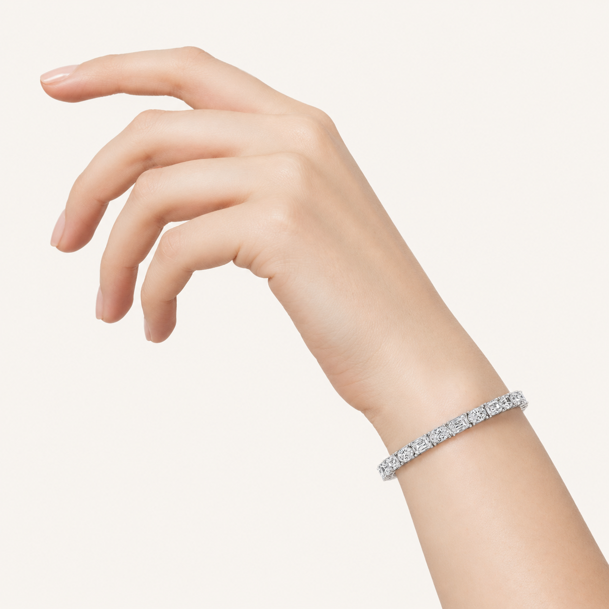 10CT Emerald And Round Cut Lab Grown Diamond Bracelet