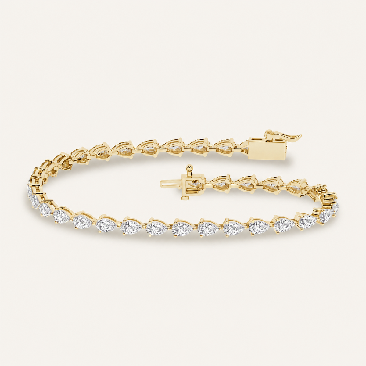 5.00CT Pear Cut Lab Grown Diamond Tennis Bracelet