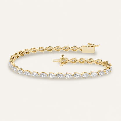5.00CT Pear Cut Lab Grown Diamond Tennis Bracelet