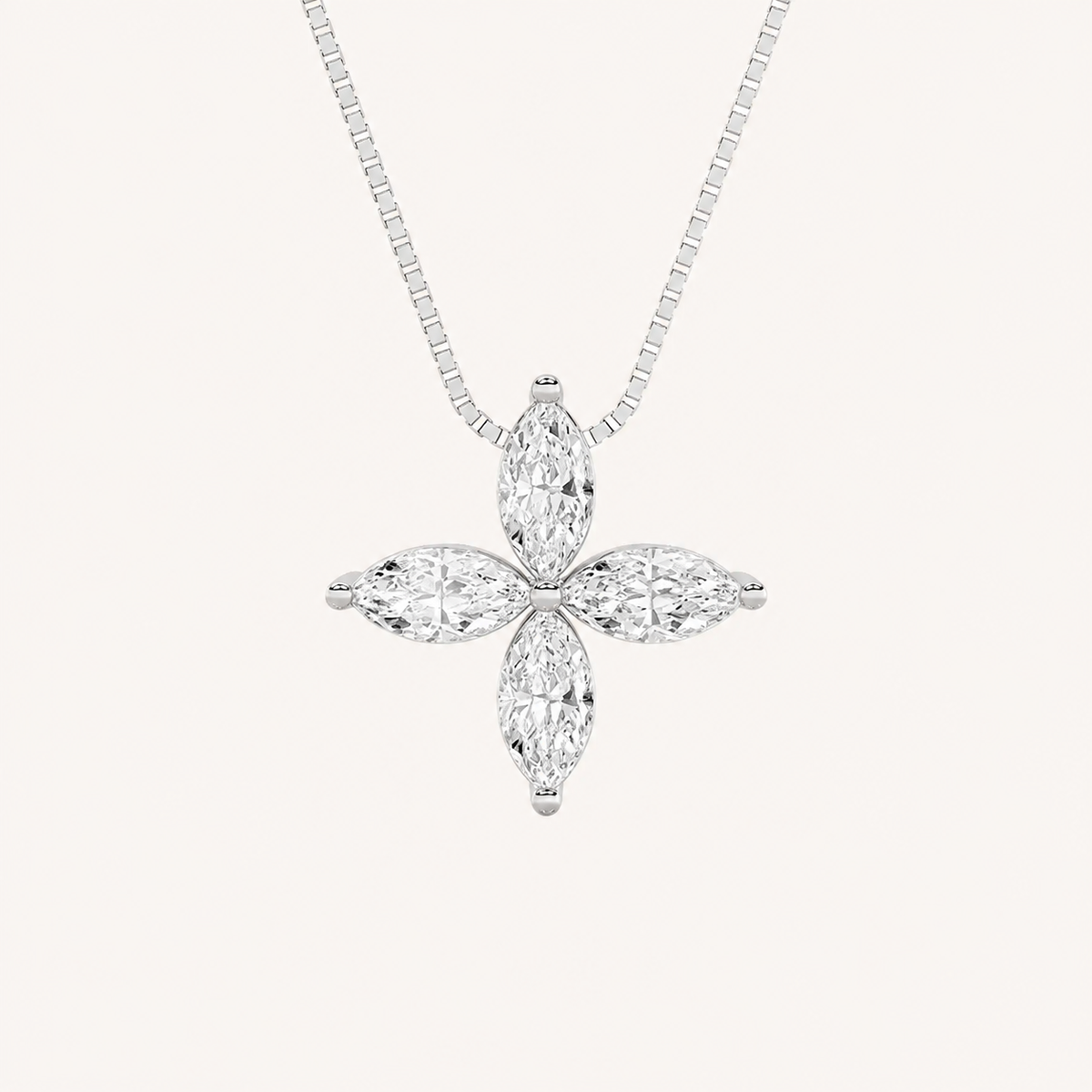 1CT Marquise Cut Lab Grown Diamond Pendant Necklace