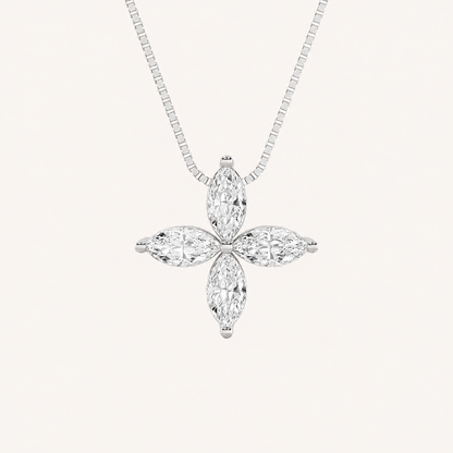 1CT Marquise Cut Lab Grown Diamond Pendant Necklace