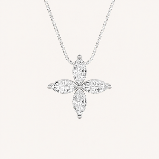 1CT Marquise Cut Lab Grown Diamond Pendant Necklace