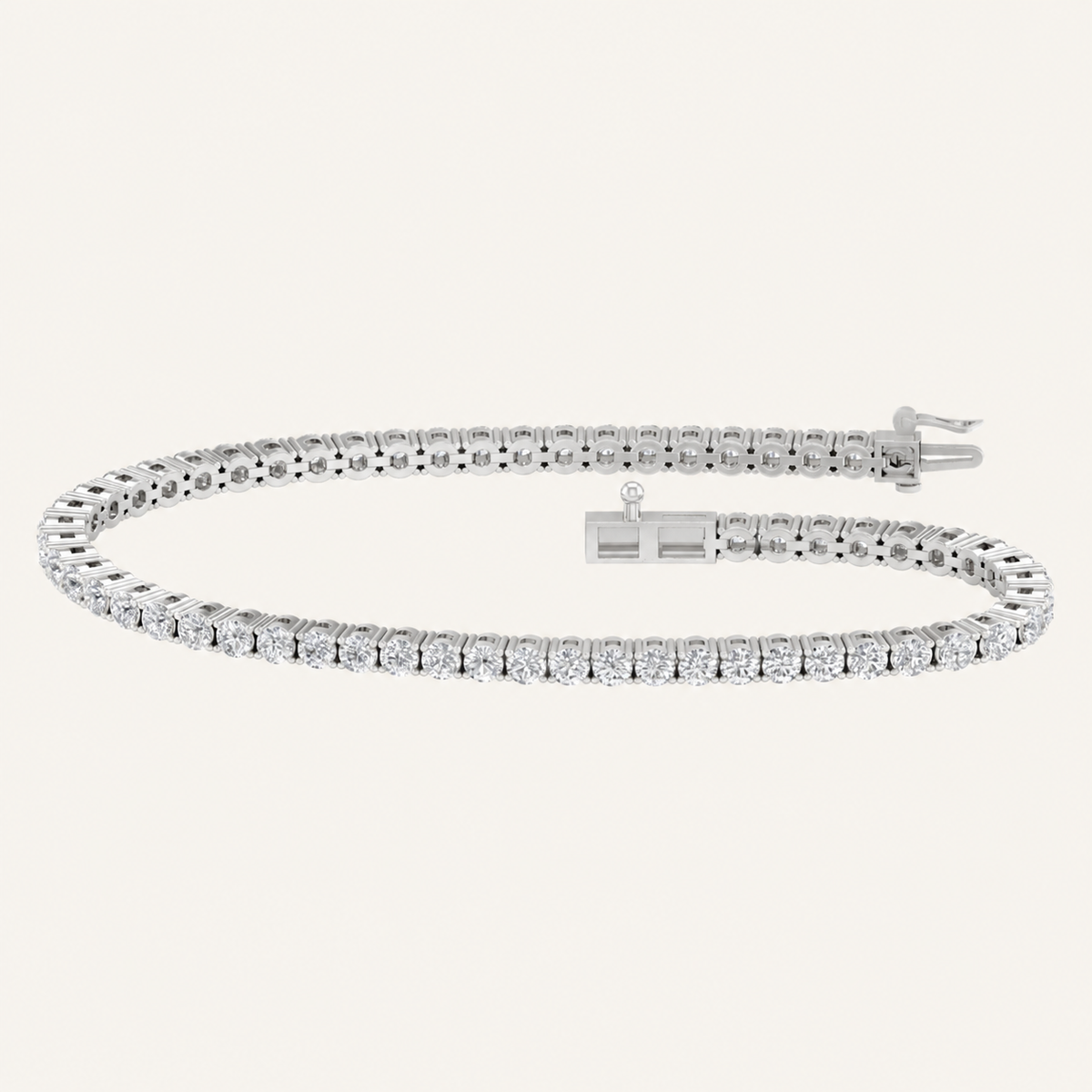 5.00CT Round Cut Lab Grown Diamond Tennis Bracelet