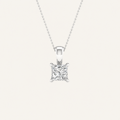 1.00CT Princess Cut Certified Lab Grown Diamond Pendant