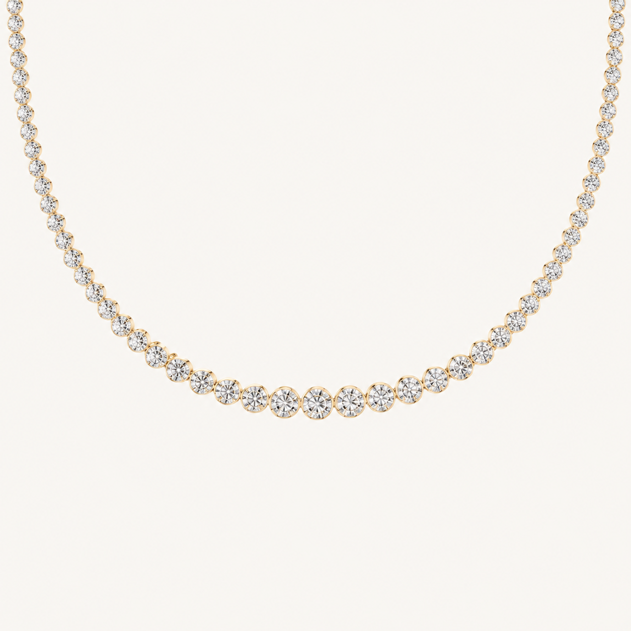 10CT Round Cut Lab Grown Diamond Graduating Tennis Necklace