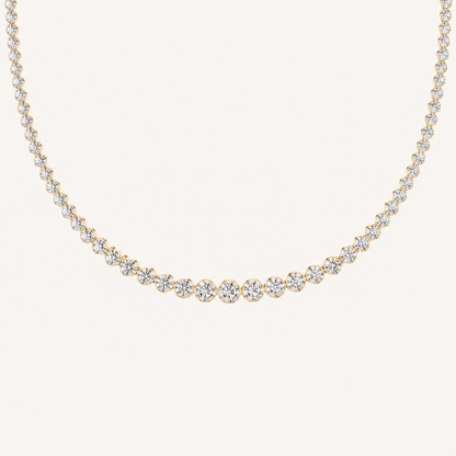 10CT Round Cut Lab Grown Diamond Graduating Tennis Necklace