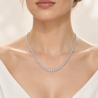10.00CT Round Cut Lab Grown Diamond Necklace