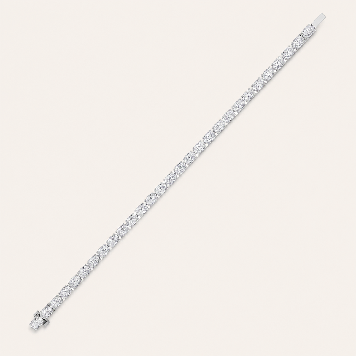 12CT Oval Cut Lab Grown Diamond Tennis Bracelet
