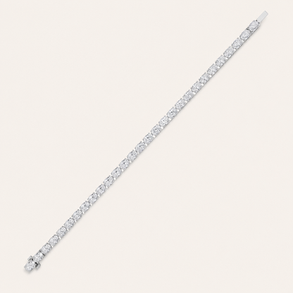 12CT Oval Cut Lab Grown Diamond Tennis Bracelet