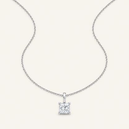 1.00CT Princess Cut Certified Lab Grown Diamond Pendant