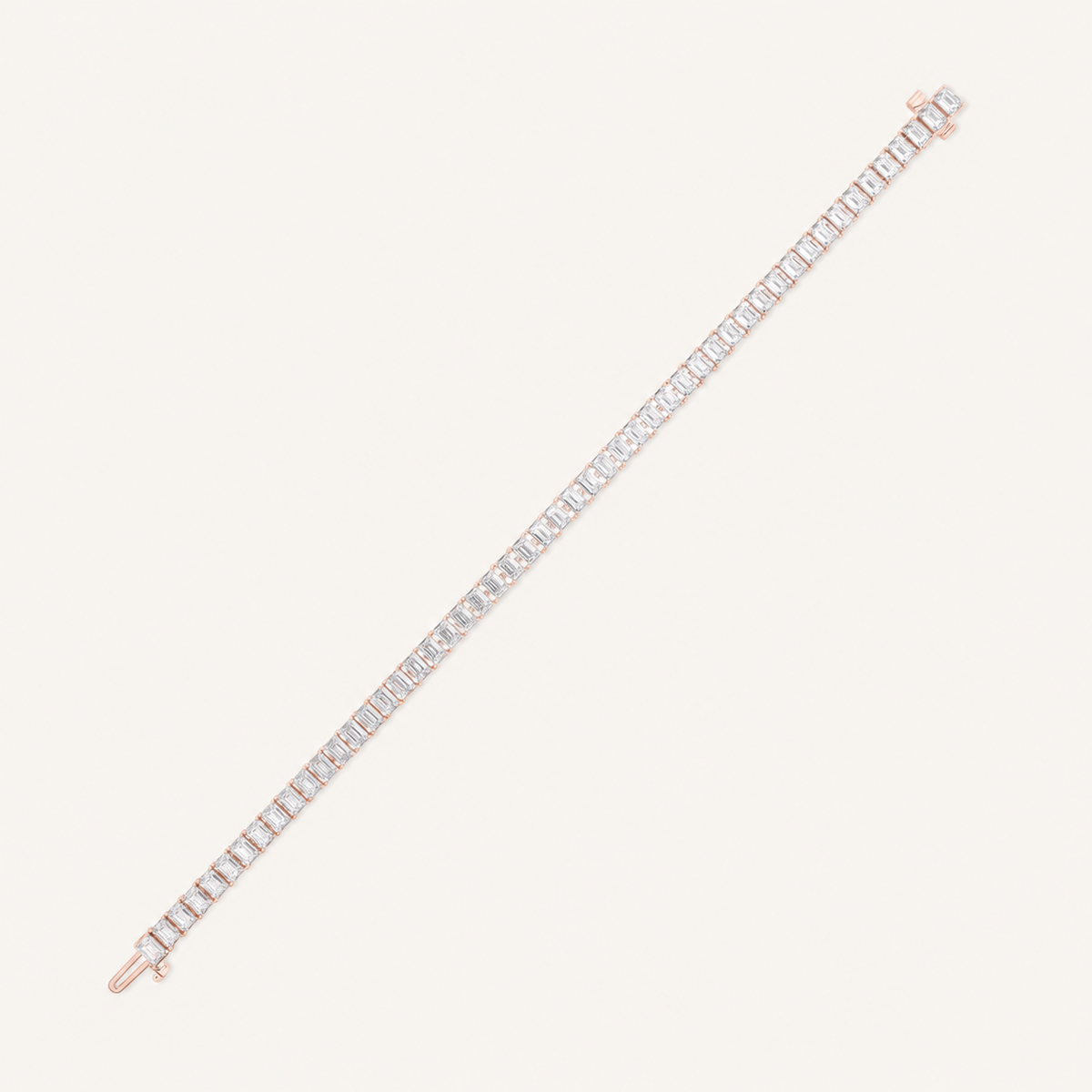 12.5CT Emerald Cut Lab Grown Diamond Tennis Bracelet