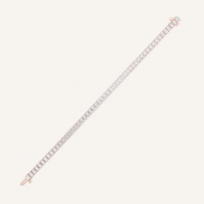 12.5CT Emerald Cut Lab Grown Diamond Tennis Bracelet