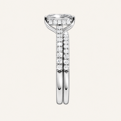 2.50CT Emerald Cut Lab Grown Diamond Bridal Set