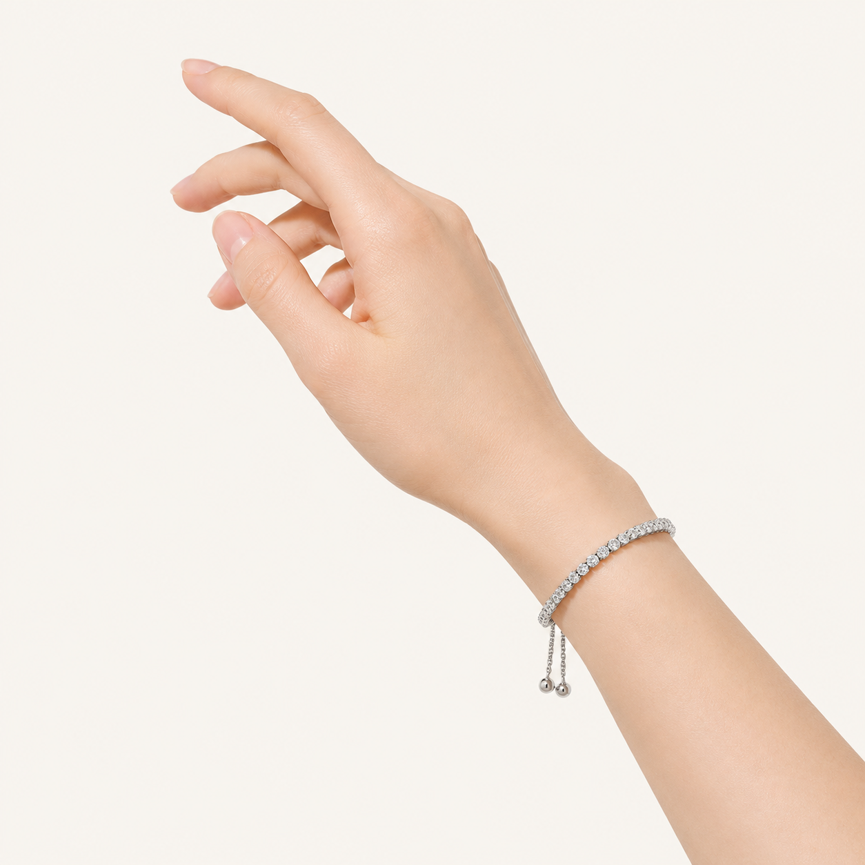 1CT Round Cut Lab Grown Diamond Bolo Bracelet