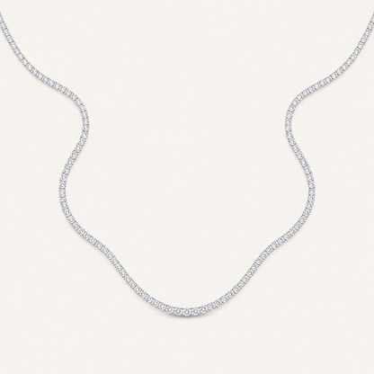28.58CT Round Cut Lab Grown Diamond Tennis Necklace