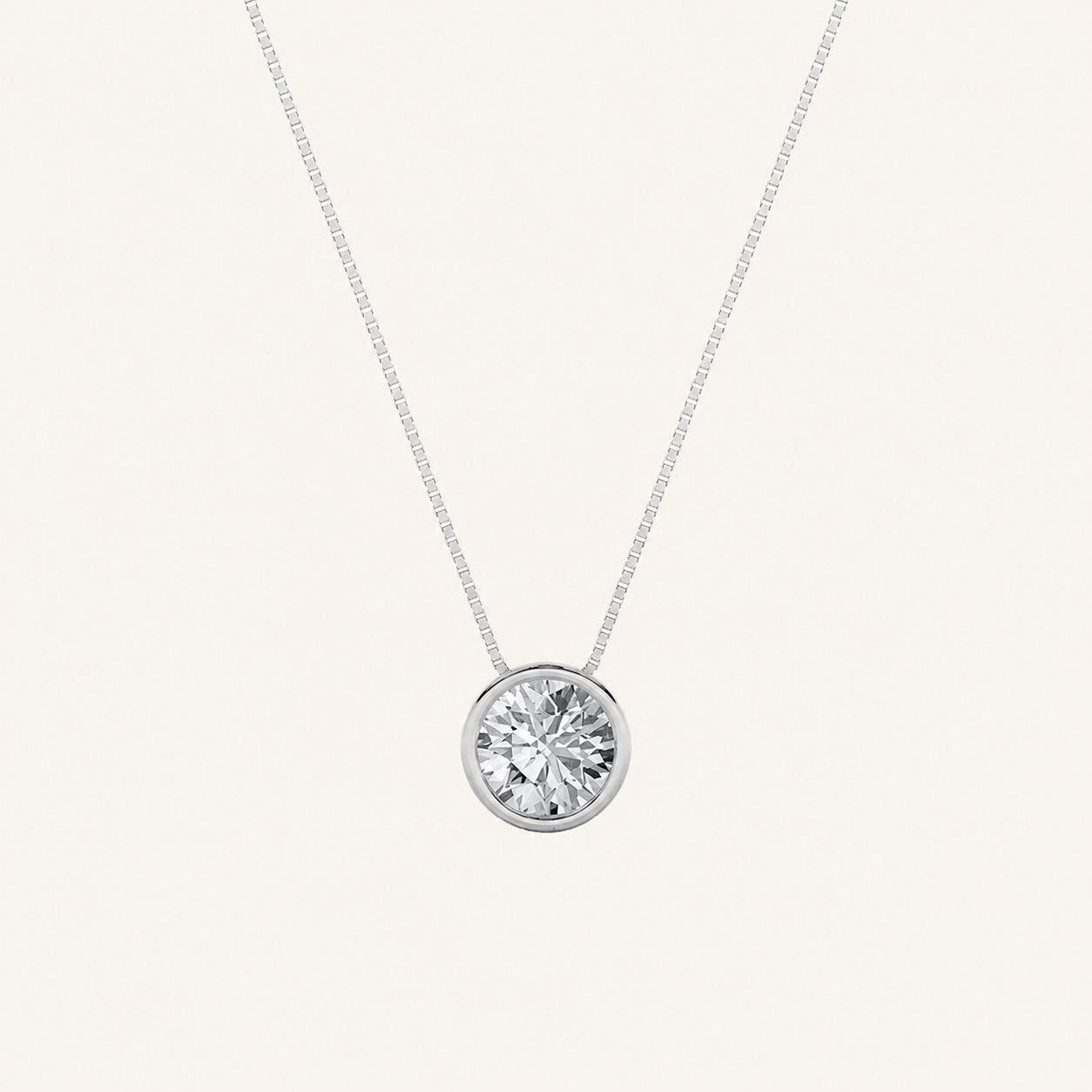 2CT Round Cut Lab Grown Diamond Pendant Necklace