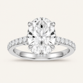 3.50CT Oval Cut Lab Grown Diamond Hidden Halo Side Stone Ring