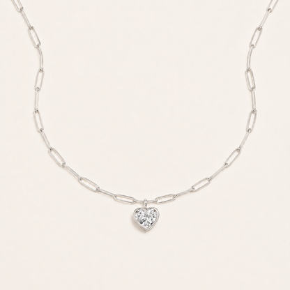 4CT Heart Cut Lab Grown Diamond Heart Shaped Pendant Necklace