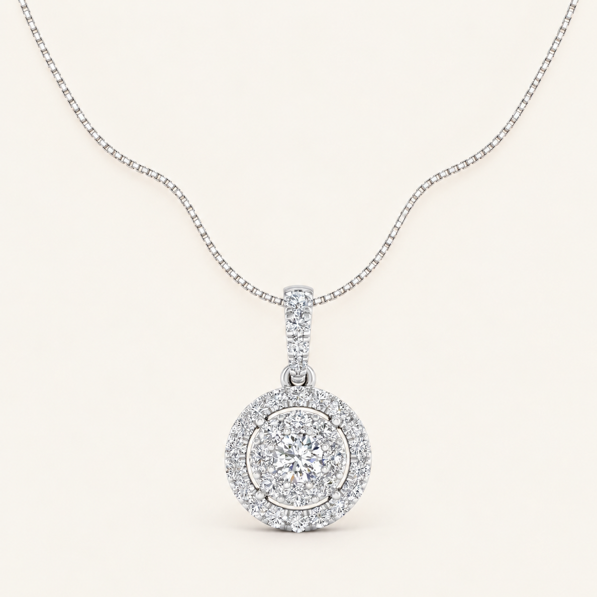 0.50CT Round Cut Lab Grown Diamond Pendant Necklace