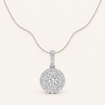 0.50CT Round Cut Lab Grown Diamond Pendant Necklace