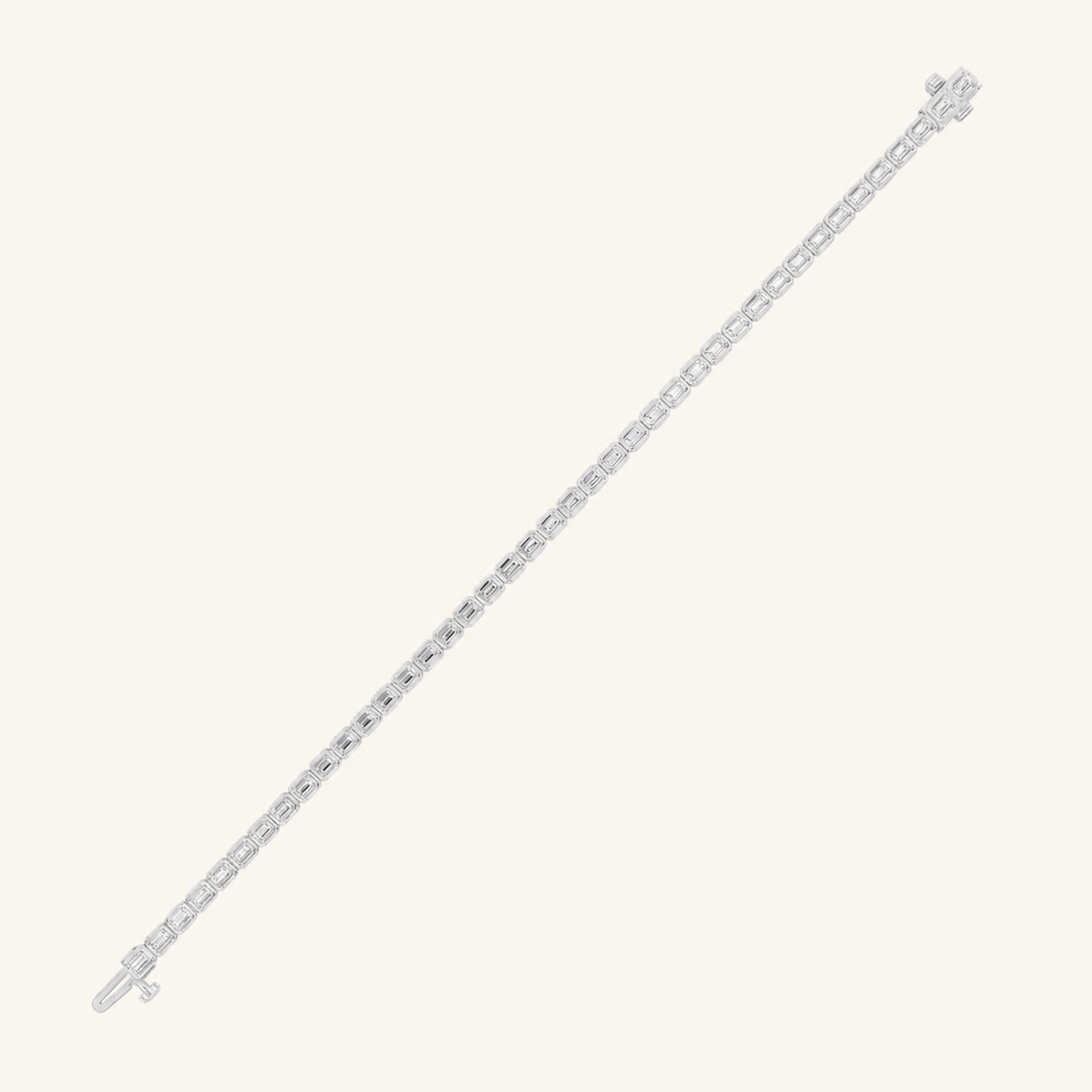 5CT Emerald Cut Lab Grown Diamond East West Bezel Set Tennis Bracelet
