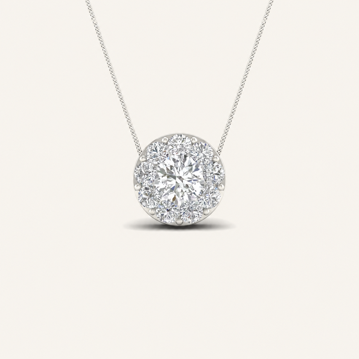 1.00CT Round Cut Lab Grown Diamond Pendant