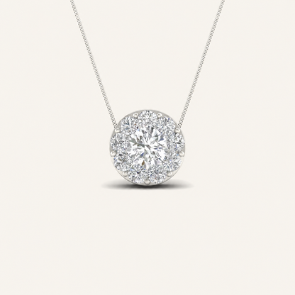 1.00CT Round Cut Lab Grown Diamond Pendant