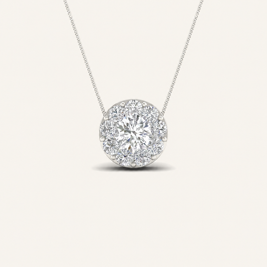 1.00CT Round Cut Lab Grown Diamond Pendant