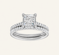 2.50CT Princess Cut Lab Grown Diamond Bridal Set