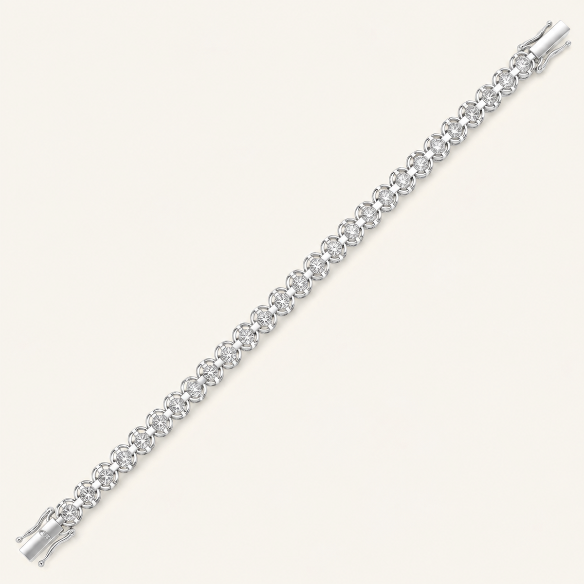 7.00CT Round Cut Lab Grown Diamond Tennis Bracelet