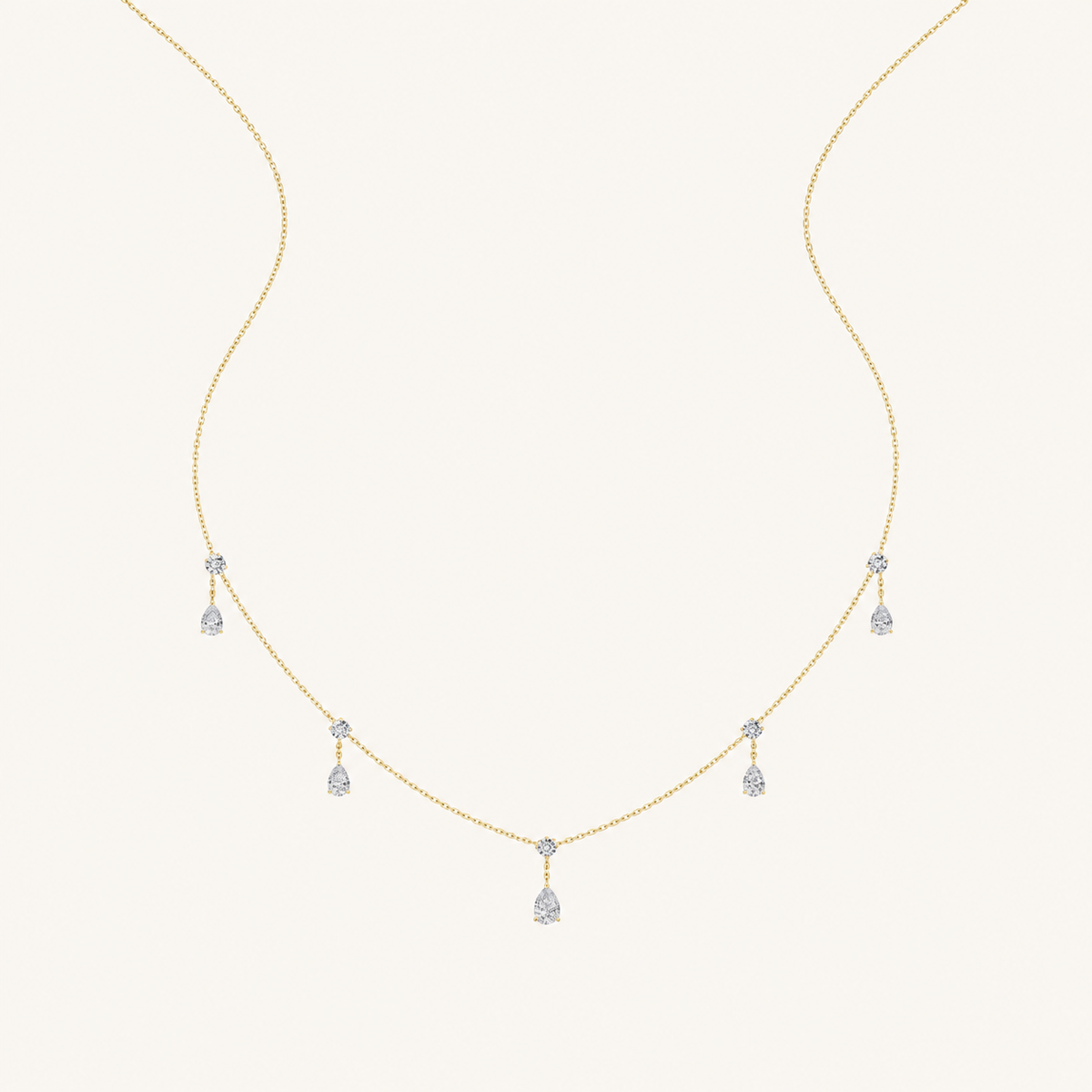 3CT Pear Cut Lab Grown Diamond Pendant Necklace