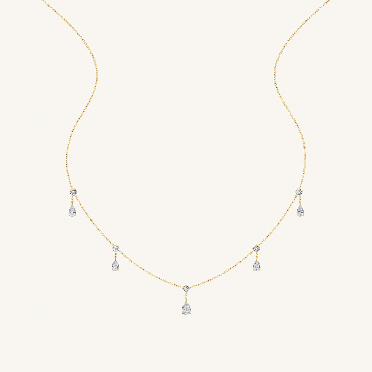 3CT Pear Cut Lab Grown Diamond Pendant Necklace