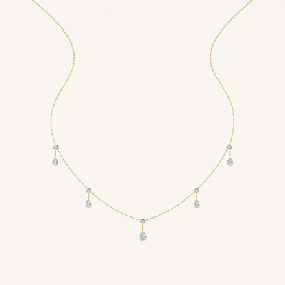 3CT Pear Cut Lab Grown Diamond Pendant Necklace