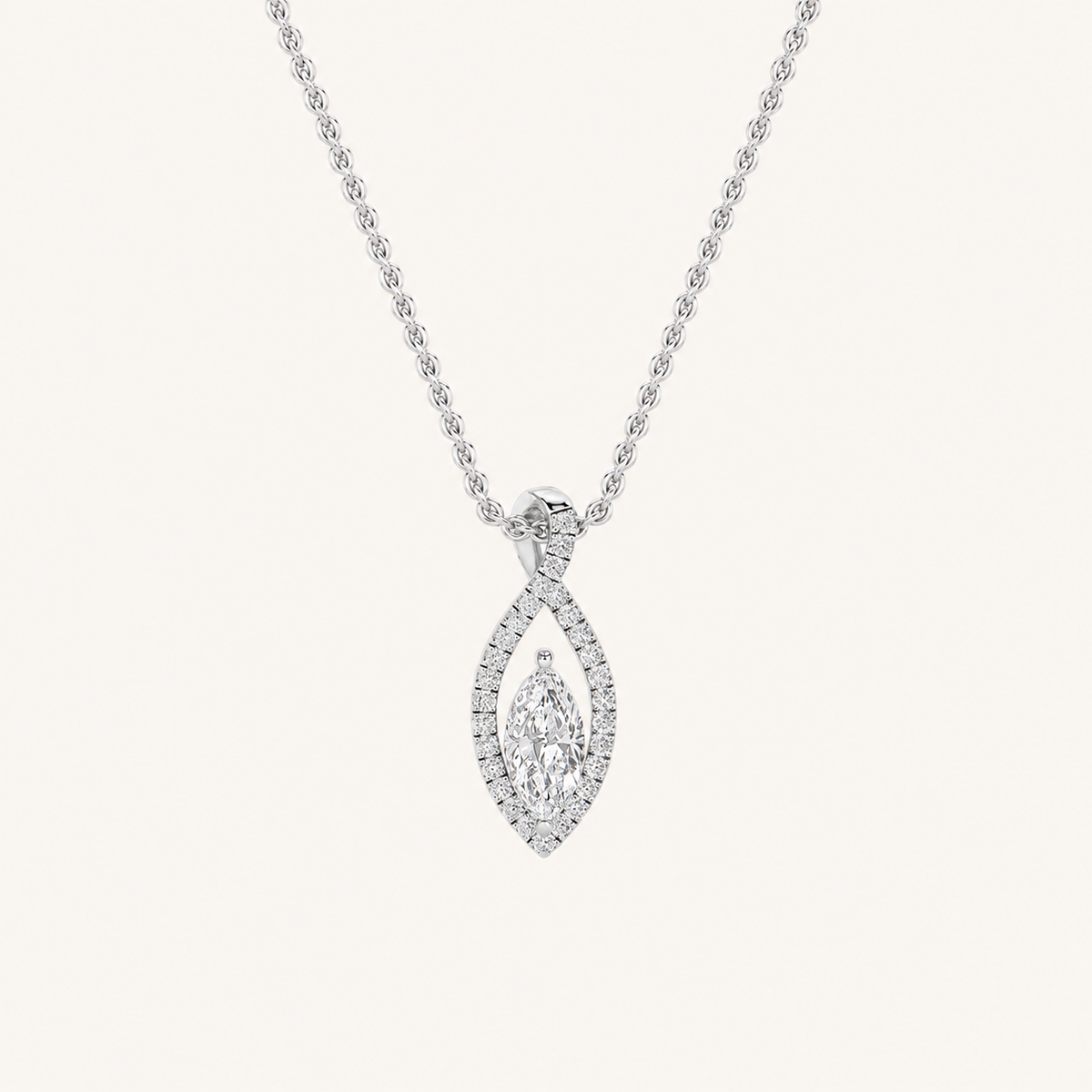 1.25CT Round Cut Lab Grown Diamond Pendant Heart Necklace