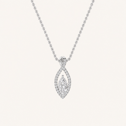 1.25CT Round Cut Lab Grown Diamond Pendant Heart Necklace