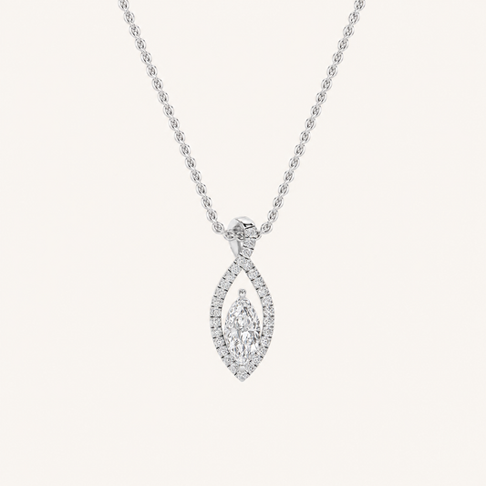 1.25CT Round Cut Lab Grown Diamond Pendant Heart Necklace