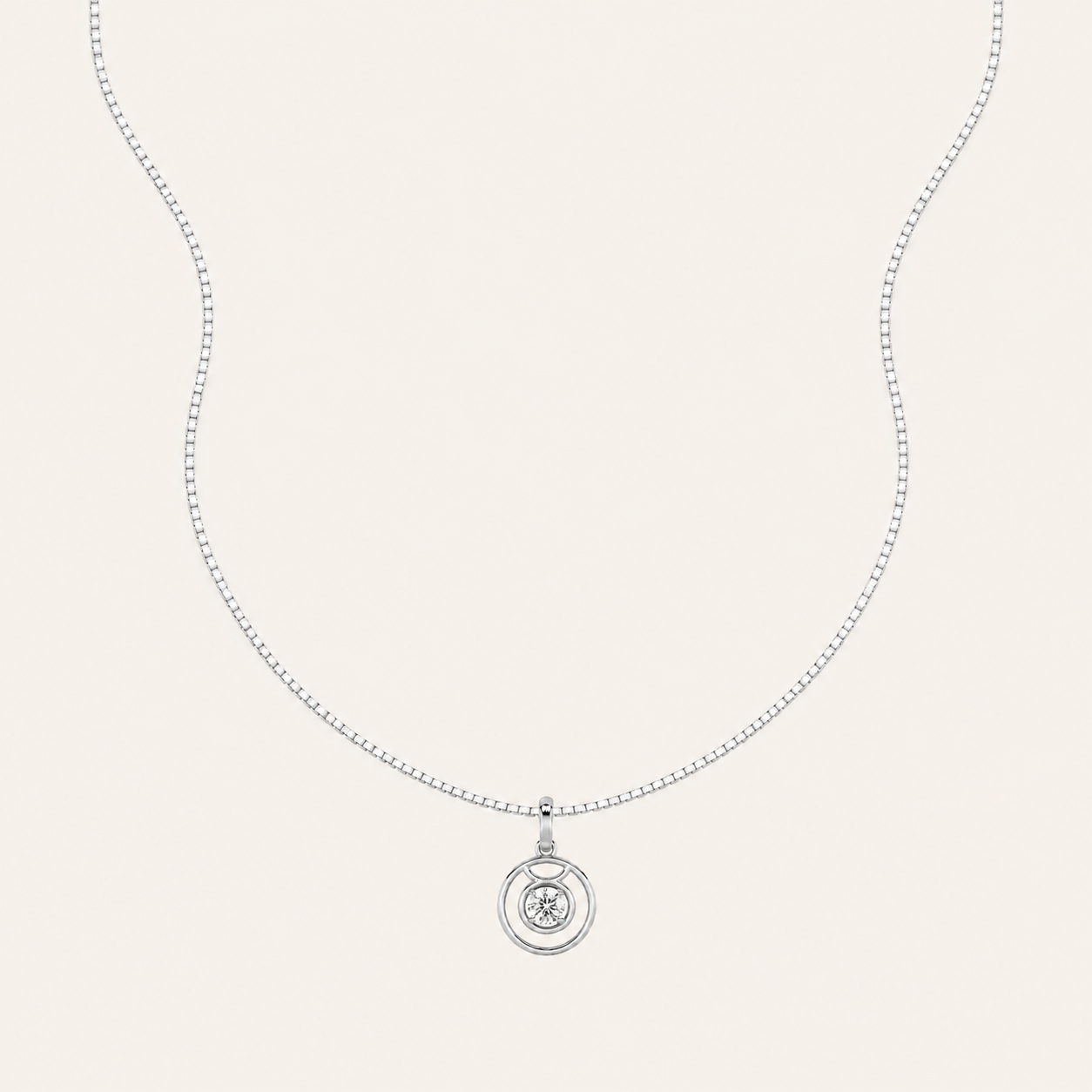 1CT Round Cut Lab Grown Diamond Pendant Necklace