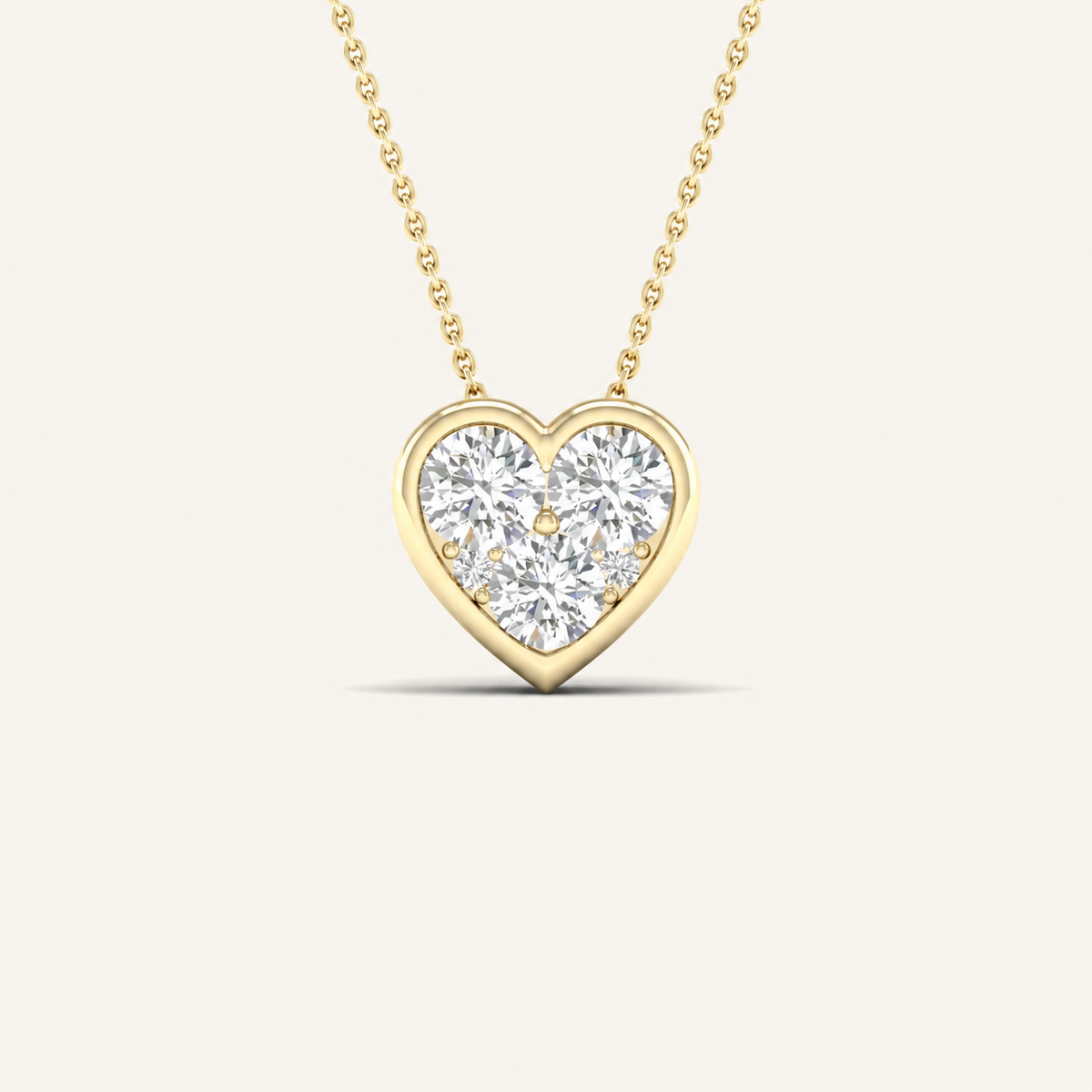 0.50CT Round Cut Lab Grown Diamond Heart Pendant Necklace