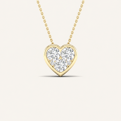 0.50CT Round Cut Lab Grown Diamond Heart Pendant Necklace