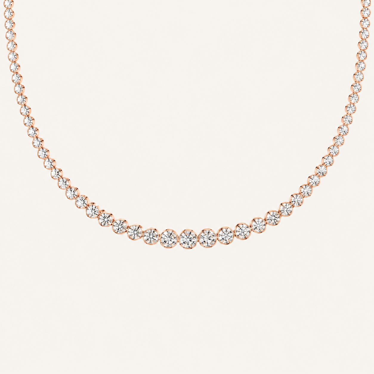 10CT Round Cut Lab Grown Diamond Graduating Tennis Necklace