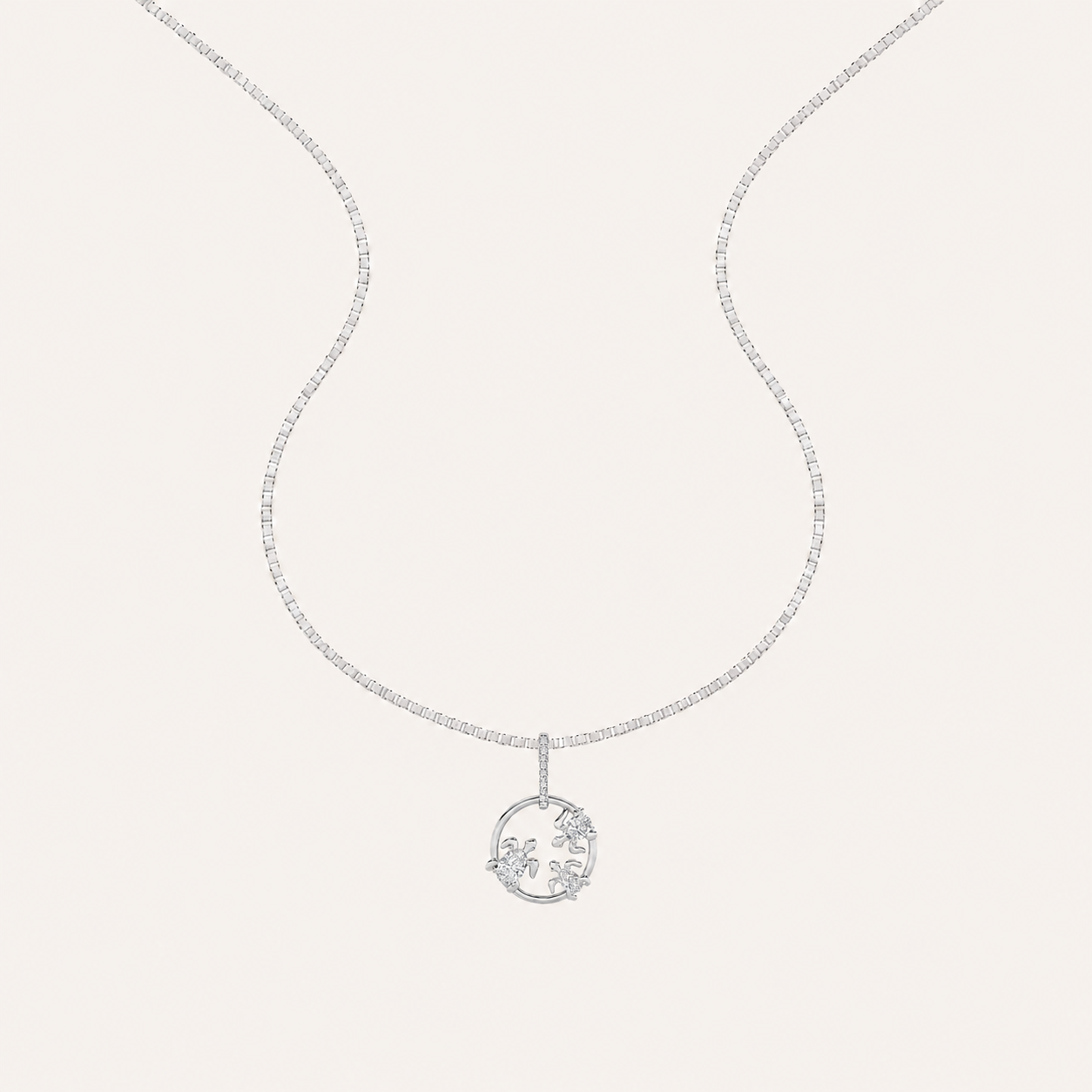 2CT Oval Cur Lab Grown Diamond Baby Tutle Pendant Necklace