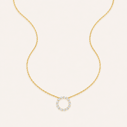 2CT Marquise Cut Lab Grown Diamond Circle Pendant Necklace