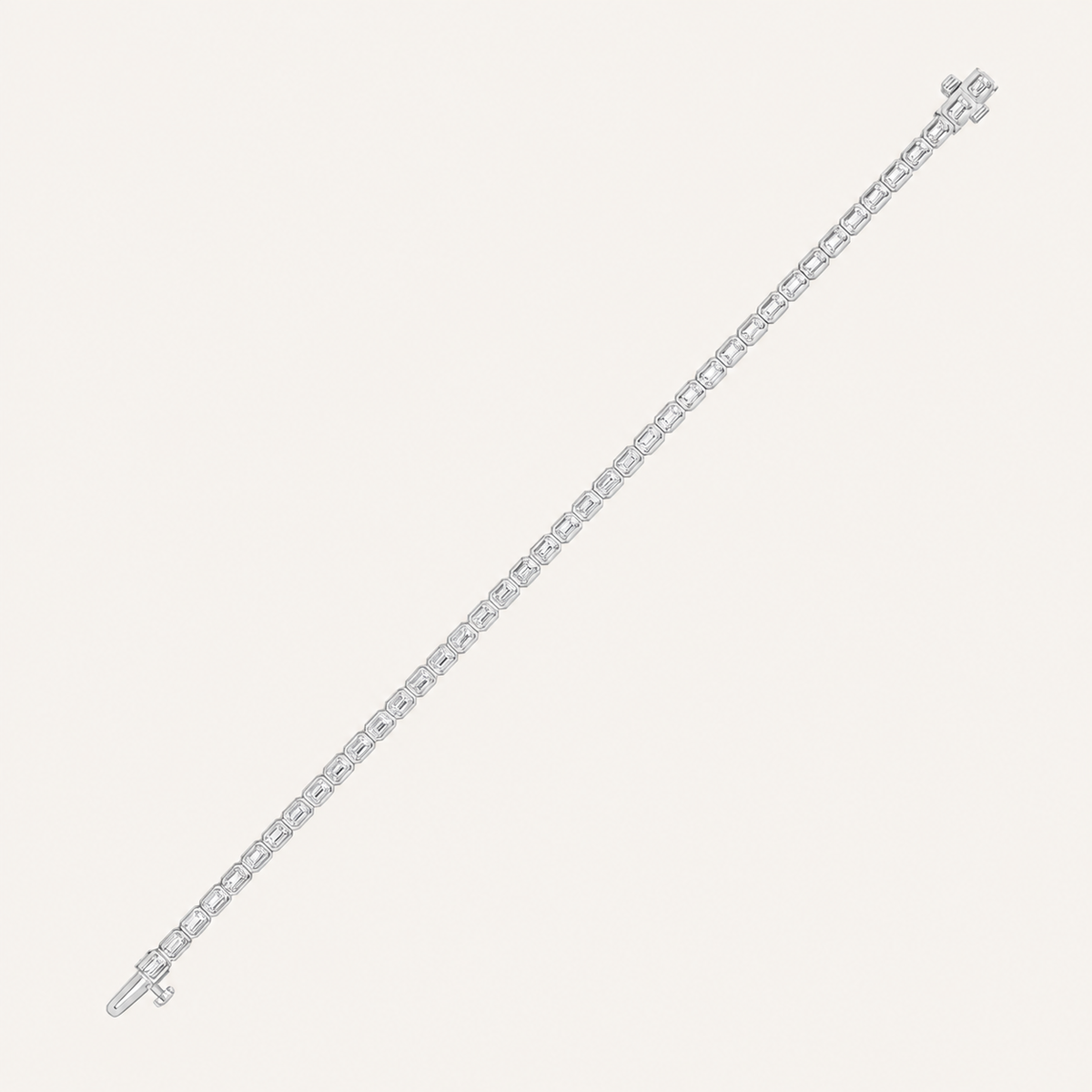 10CT Emerald Cut Lab Grown Diamond Tennis Bracelet